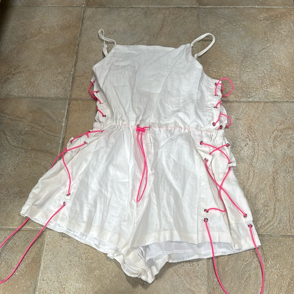 White and pink romper
